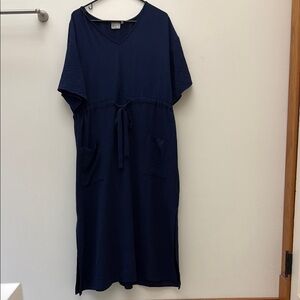 Navy Blue V-Neck Dress